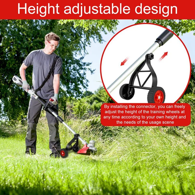 Acessório de roda cortador de grama, roda auxiliar, adequado para cortador de grama, Weeder, cortador de escova, jardim