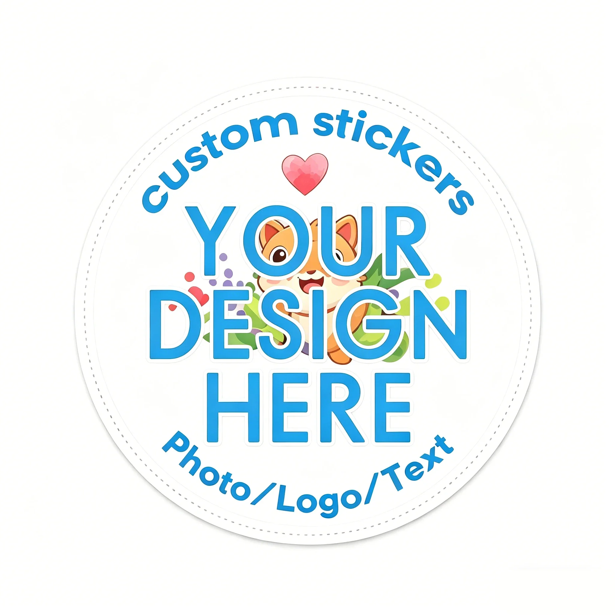 Custom Sticker Labels Logo Packaging Brand Advertising Waterproof PVC Decal Various Shapes for Wedding Birthday Baptism