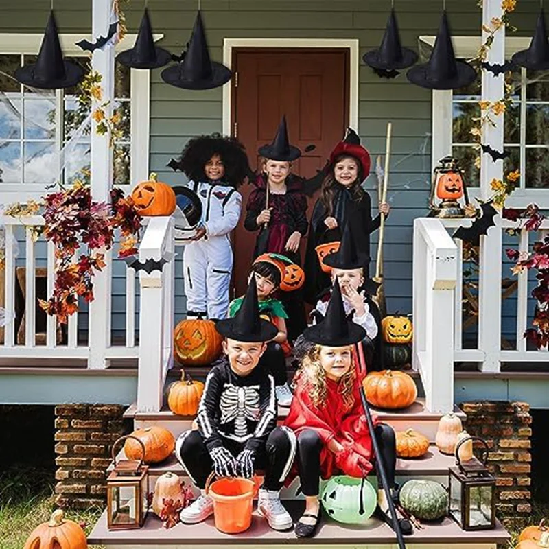10 قطع من أزياء الهالوين لملحقات تزيين حفلات الهالوين وديكور قبعة المعالج التنكرية