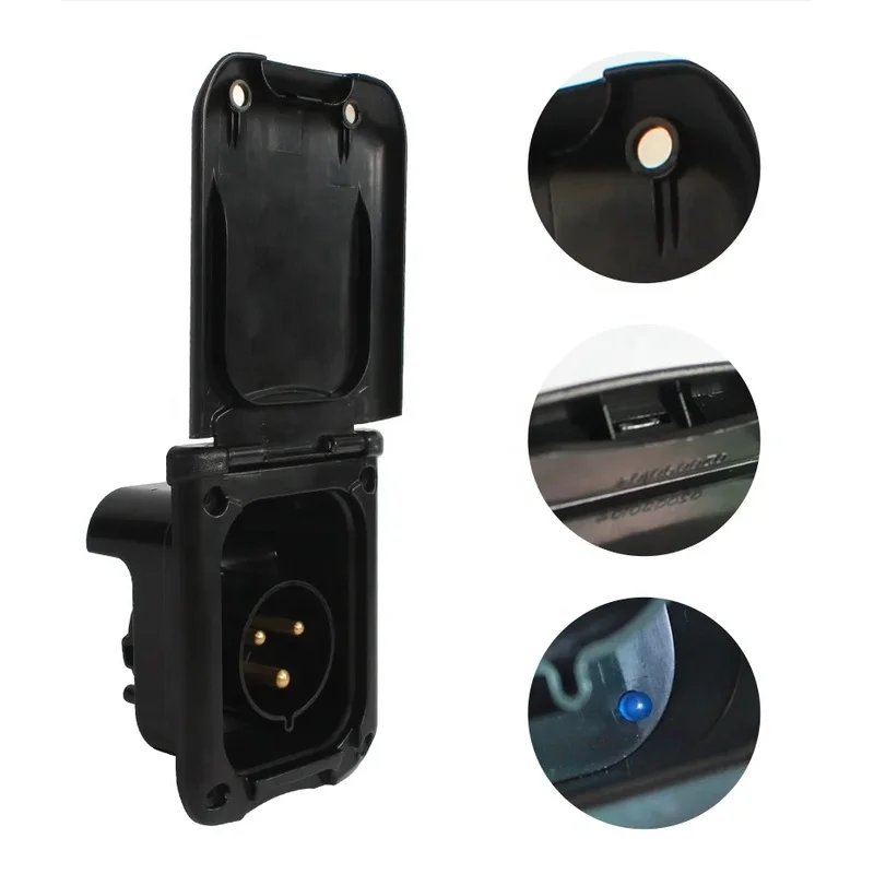 TYTXRV Motorhome Accessories 32A Black Color Waterproof Charging Socket Box Caravan External Power Charging Socket with Plug