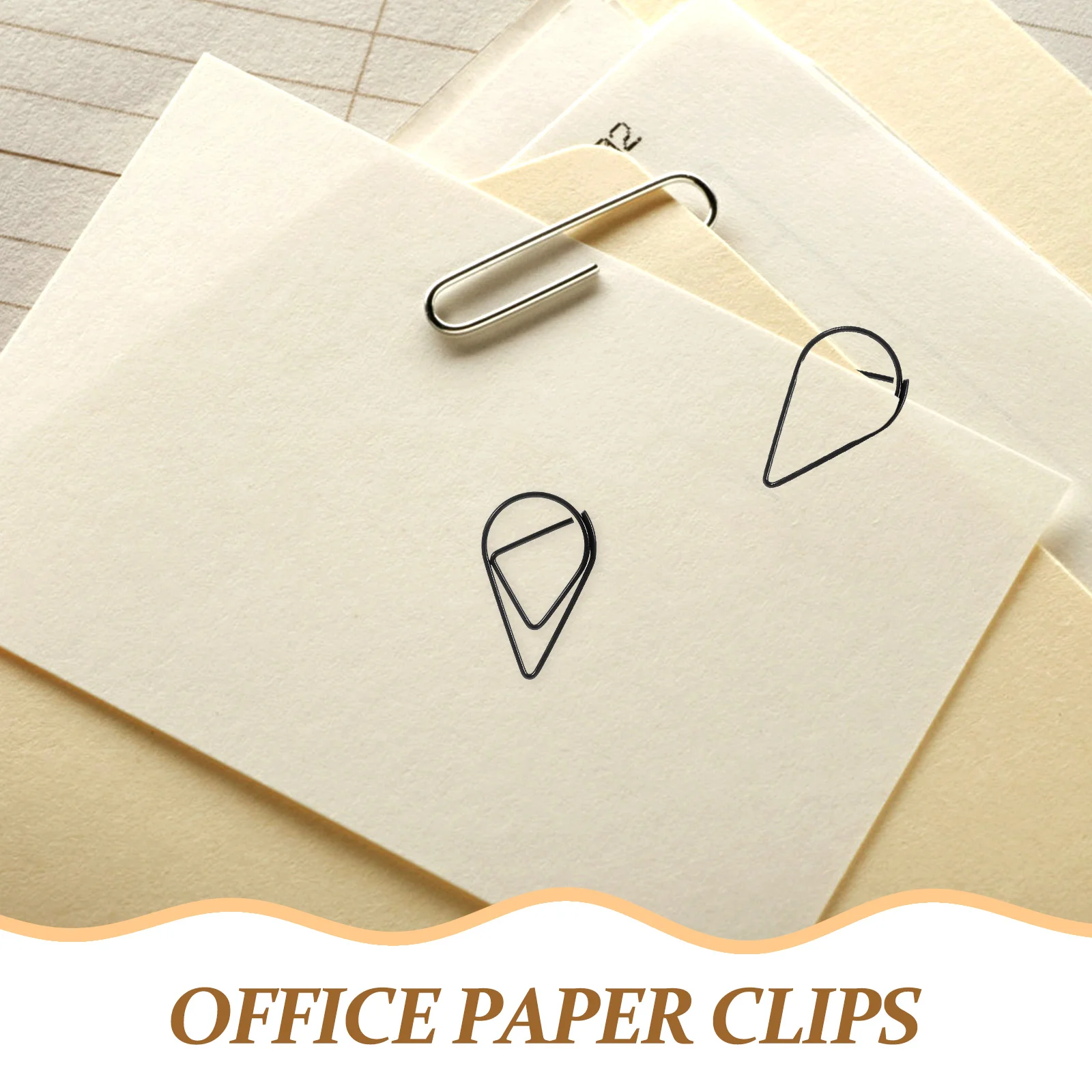 

100pcs Metal Waterdrop Paper Clips Creative Shaped Office Supplies Decorative Small Paperclips Document Clips For Home