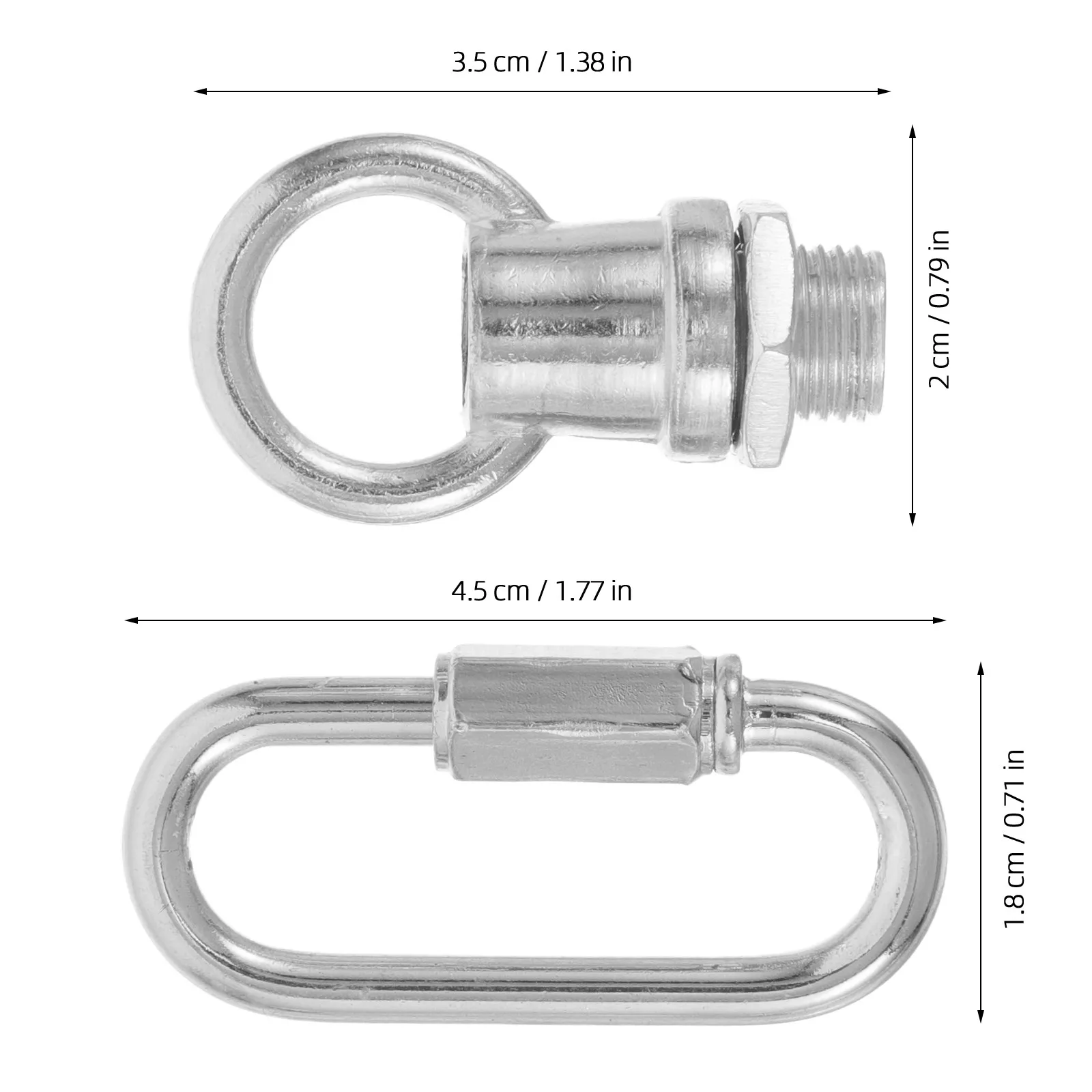 4Set Ceiling Light Hanging Loop M10 Female Thread Lamp Hanging Ring Chandelier Hook Silver Oval Quick Link Pendant Light