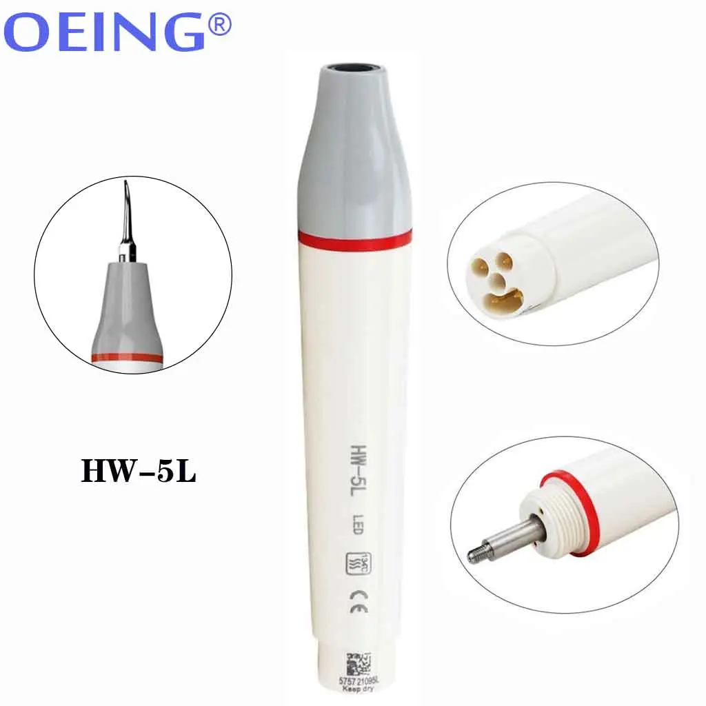 Dental Ultrasonic Scaler Handpiece Teeth Whitening Sterilized  Detachable LED Ligh HW-3H HW-5L Fit WOODPECKER/EMS Scaling Tips