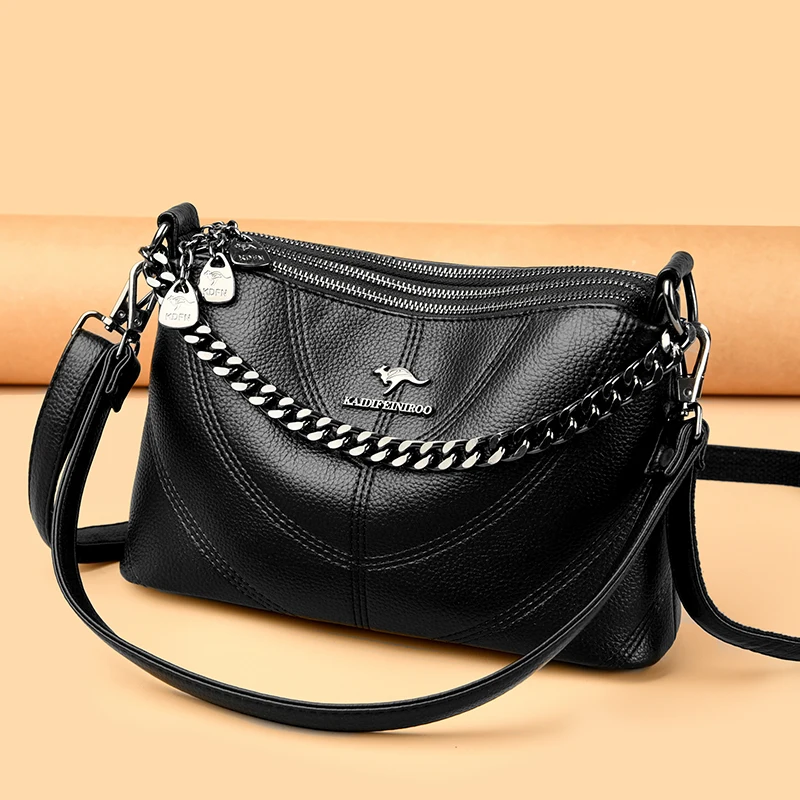 New High Quality Soft Leather Women\'s Shoulder Bag Fashion Retro Women Crossbody Bags Female Trendy Handbag Designer Sac A Main