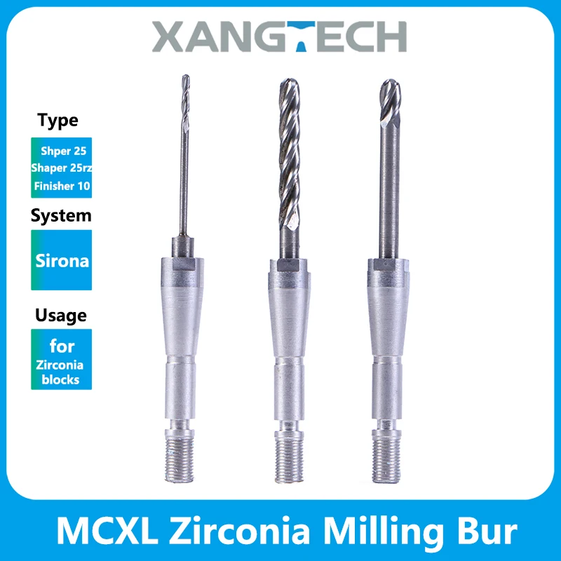 Dental Sirona Cerec MCXL Zirconia Milling Burs Diamond Coated Mcxl Tools Shaper 25/25RZ/Finisher 10