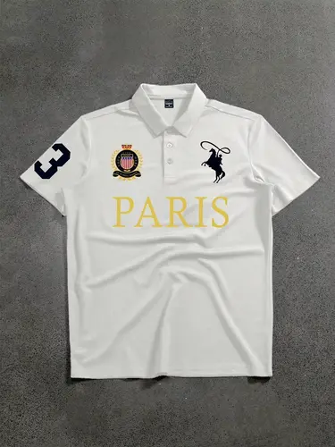 Manfinity Mode Men's Short Sleeve Polo Shirt Minimalist and Fashionable Suitable for Summer Street Printing Sports Style Polo - Image 2