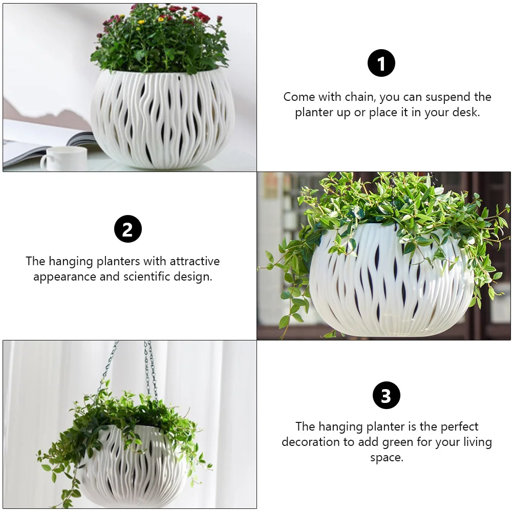 

Hanging Planter Plastic Flowerpot Wall Hanging Ceiling Plant Hanger For Indoor Outdoor With Chain Greenery Succulents Vase