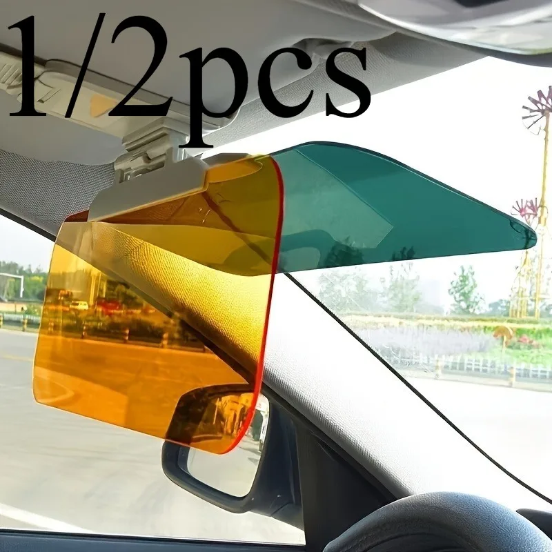 1 قطعة/2 قطعة واقي من الشمس للسيارة قابل للتعديل مع إبزيم للإغلاق - درع مستقطب ABS مضاد للوهج للاستخدام النهاري والليليلي، #1