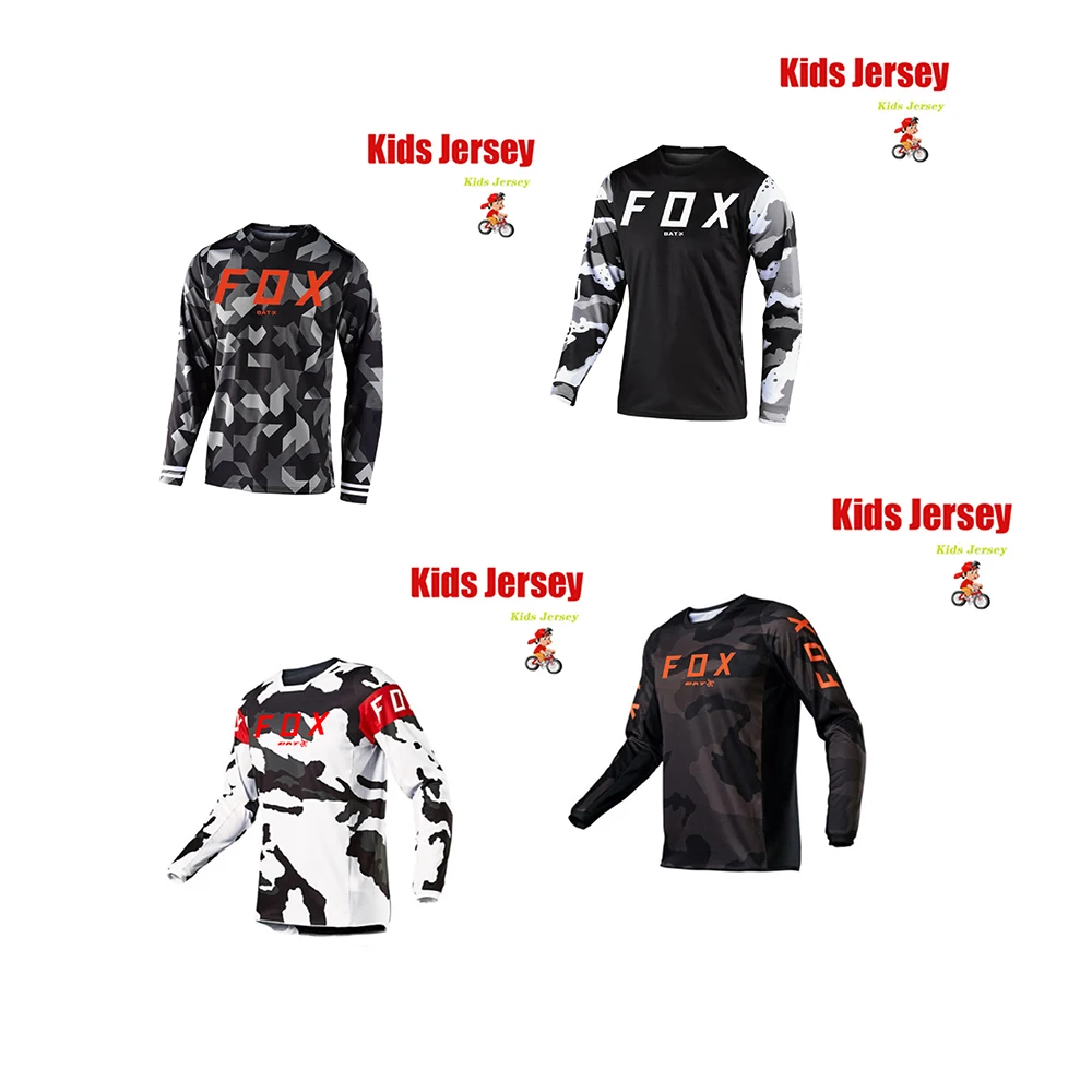 

Children's Jersey Motocross T-Shirts BAT FOX Mountain Bike Jersey Offroad DH Kids Shirt Quick-Dry Breathable Camisetas para niño