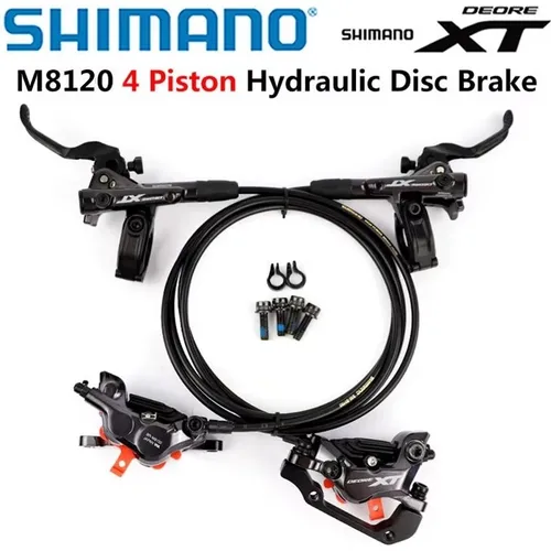 Imagen 1 del producto Shimano DEORE XT M8100 M8120 freno 4 pistones MTB freno de disco hidráulico ICE-TECH pastillas delanteras traseras 800/900mm 1500/600mm