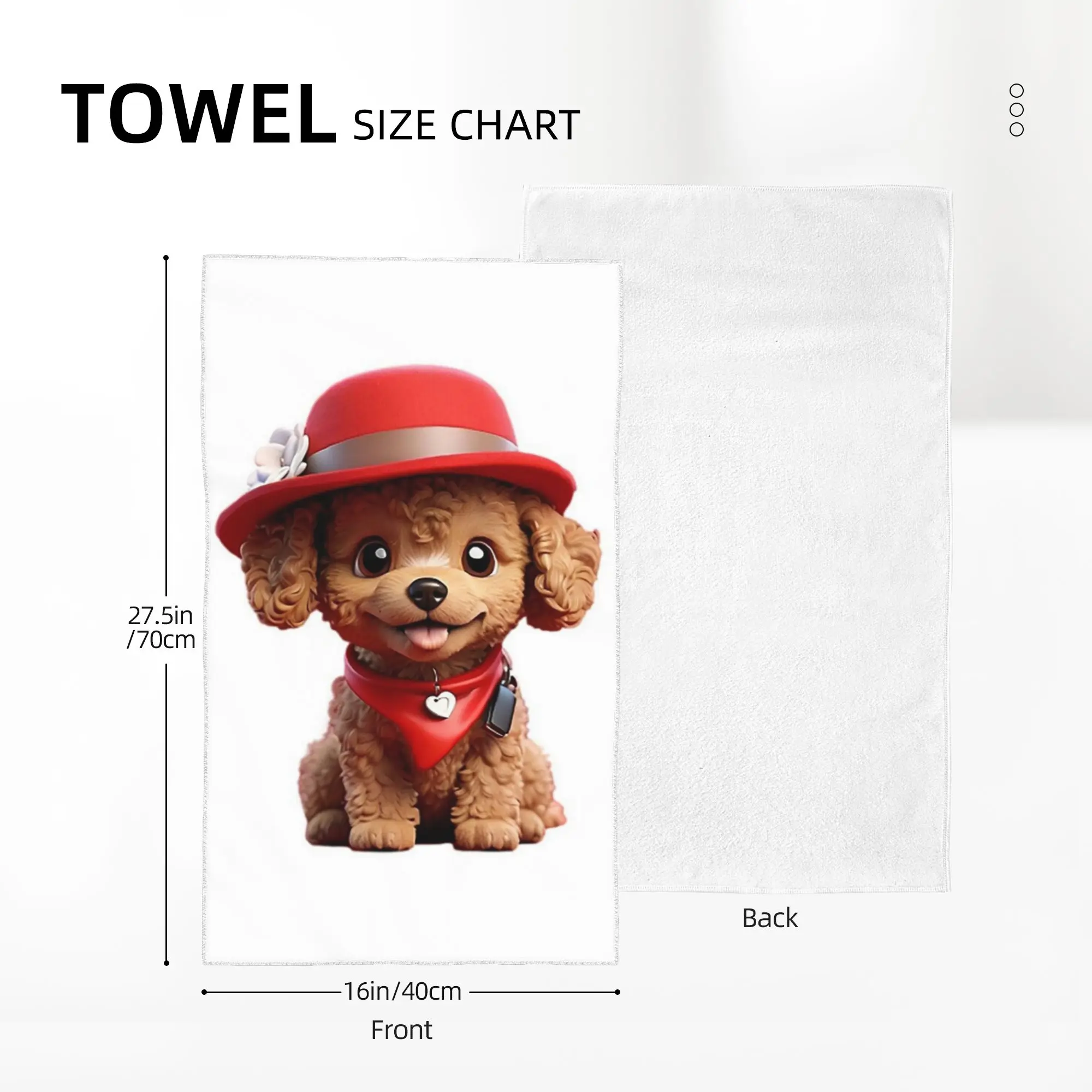 Custom Cute smiling cartoon Toy Poodle dog v2 Soft Face Towel Quick Dry Pool Bath Cotton Towels Absorbent