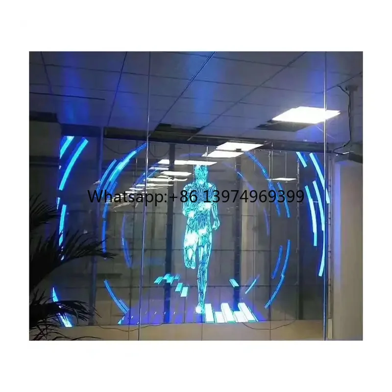 16:9 1.52x5 Meter Projection Film 3D Transparent Holographic Rear Hologram Window Foil Projector Film PET Material 92%
