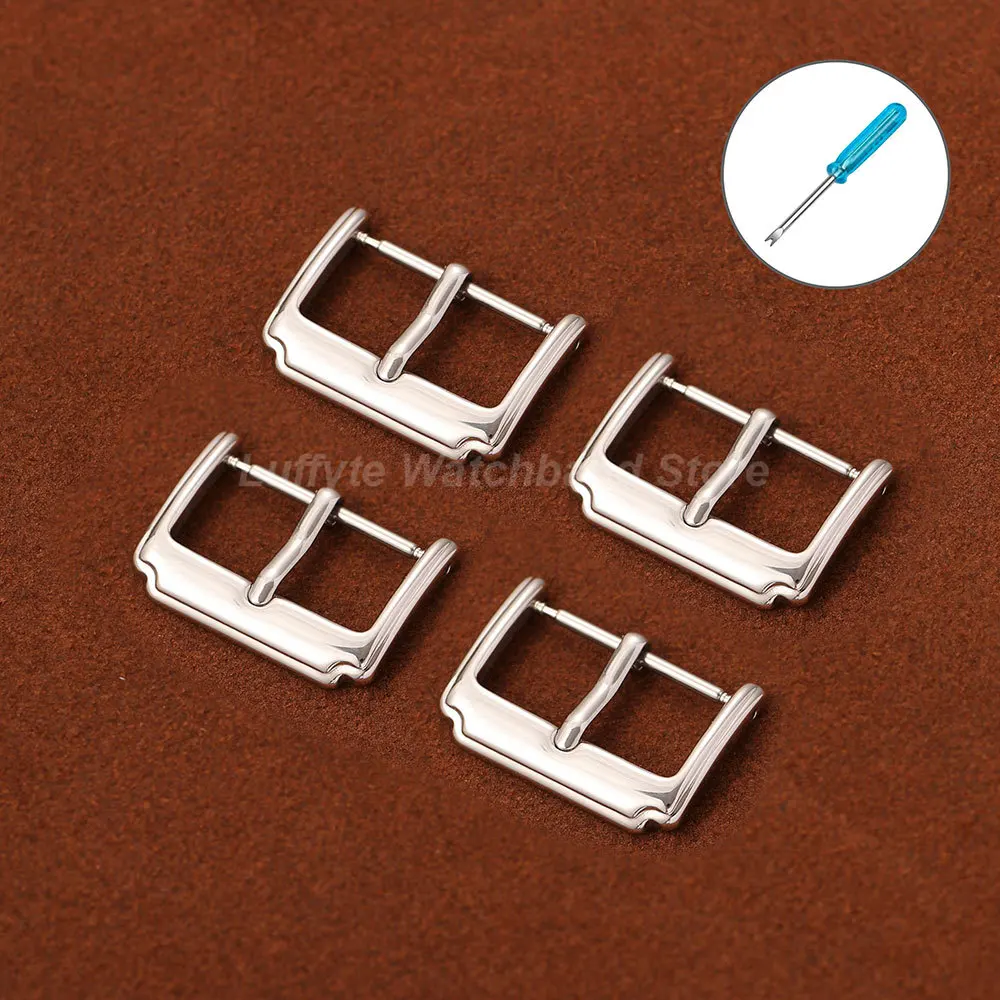 1pcs/2pcs/4pcs/6pcs Men Women Stainless Steel Watchband Buckle 16/18/20/22mm Smooth Polished Silvery Replacement Watch Clasp