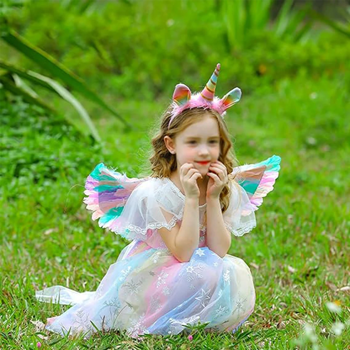 Unicorn Wings Set  Feather Angel Wings Small Fairy Wings Costume Dress Up Wings for  Birthday Party Favors Costume Accessory