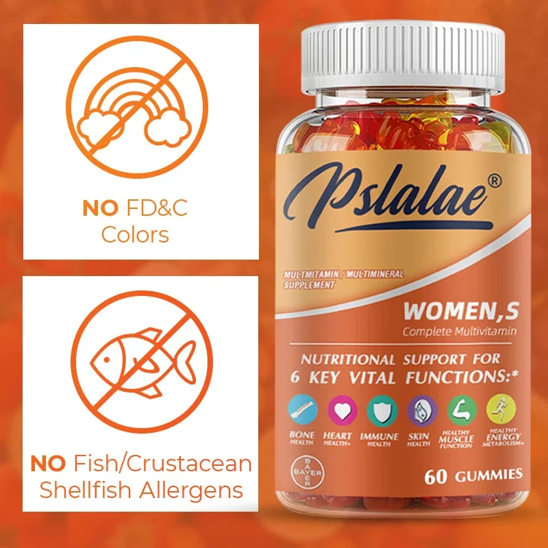 

Women's Multivitamin Gummies - Promotes Heart Health, Strong Nails, Shiny Hair, Healthy Skin, Dietary Supplement Supplements