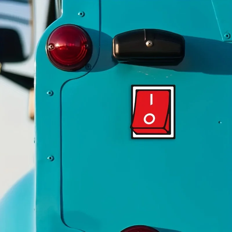 1PC「面白いトグルスイッチカーステッカー、ユニークなデザインのデカール、愛好家のための独特なカーアクセサリー、大胆な車の装飾」