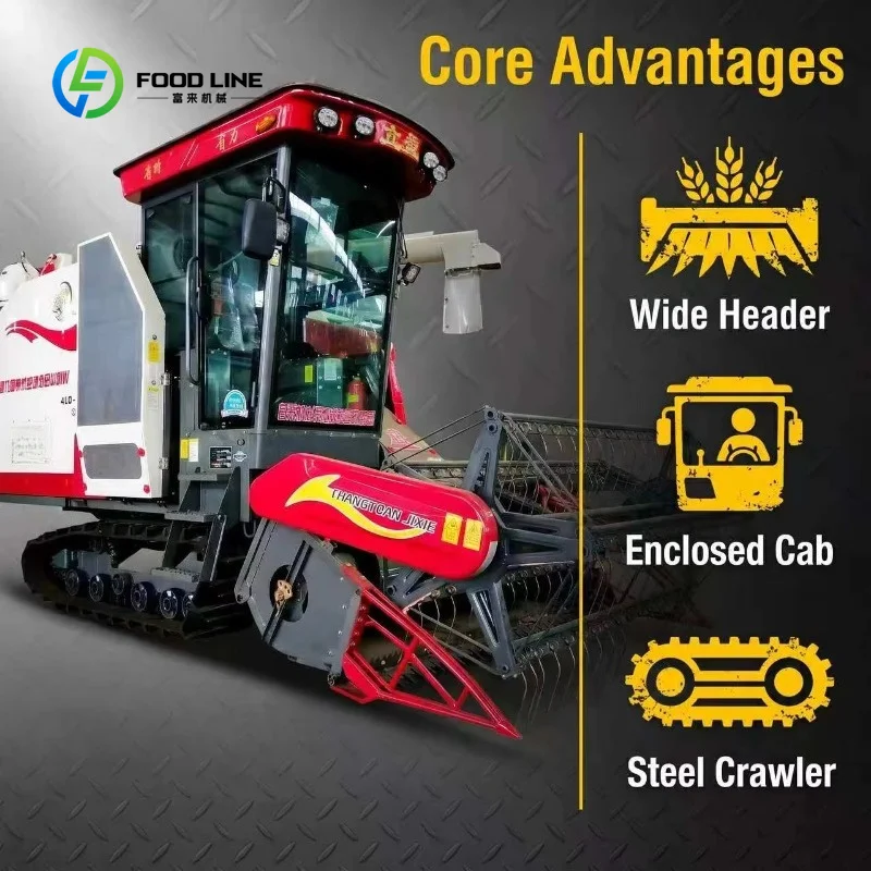 Customized Large Combine Harvester High Efficiency Grain Harvesting Machine for Wheat Rice Corn Wide Application on Big Farmland