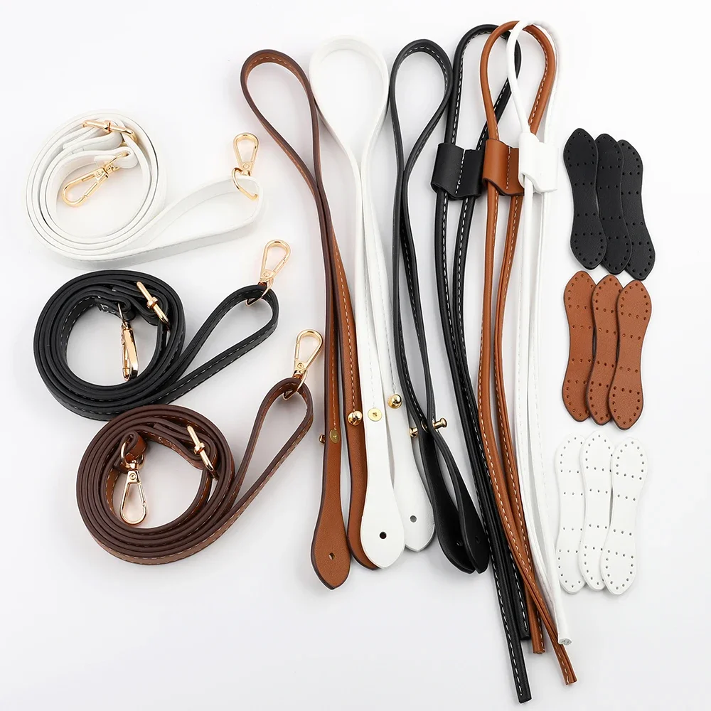 1set PU Leather Bag Set Shoulder Bag Strap Drawstring Rope Handbag Handle With Hardware For DIY Backpack Women Bag Accessories