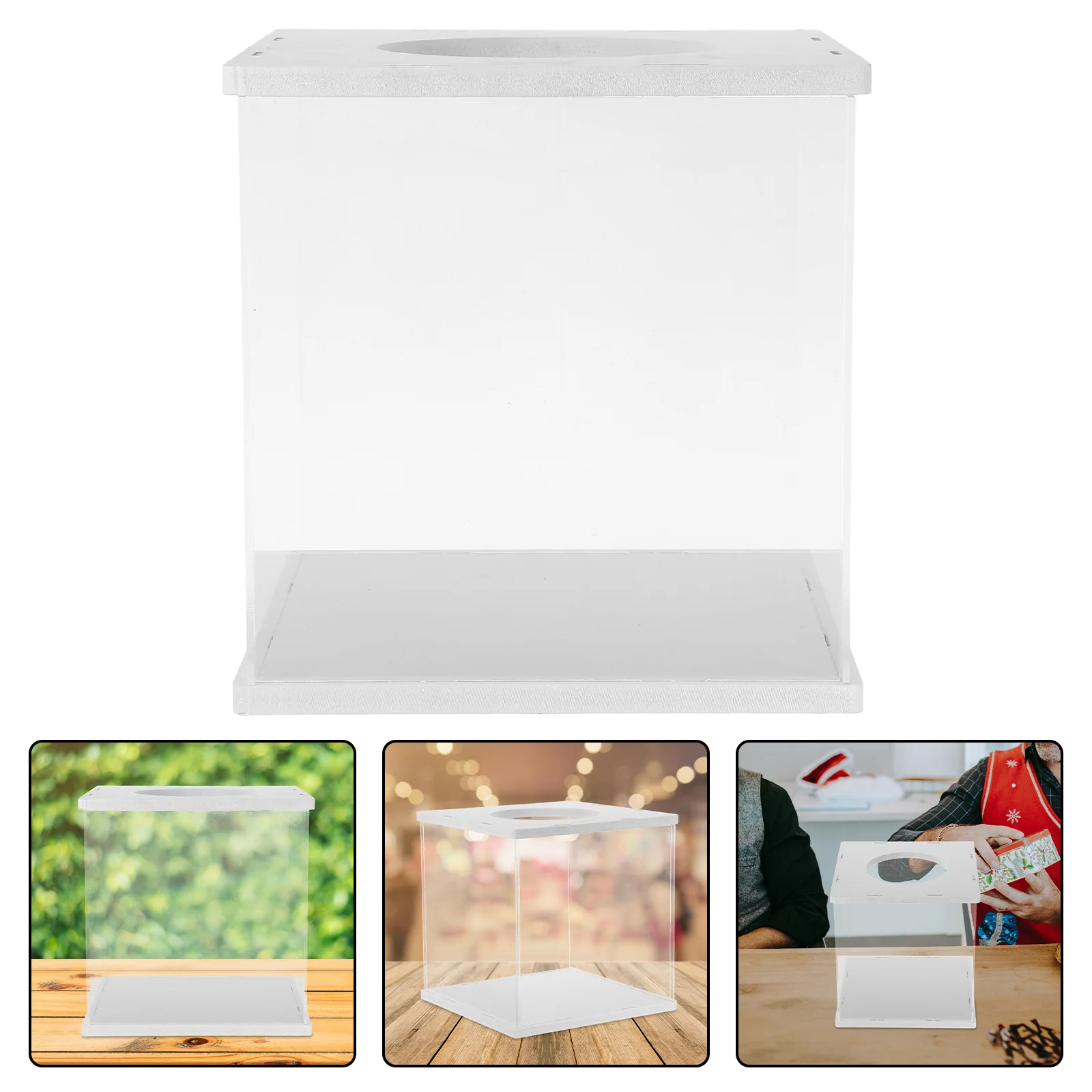 

Raffle Box Clear Acrylic With Slot Transparent Ballot Container For Charity Donation Fundraising Voting Suggestion