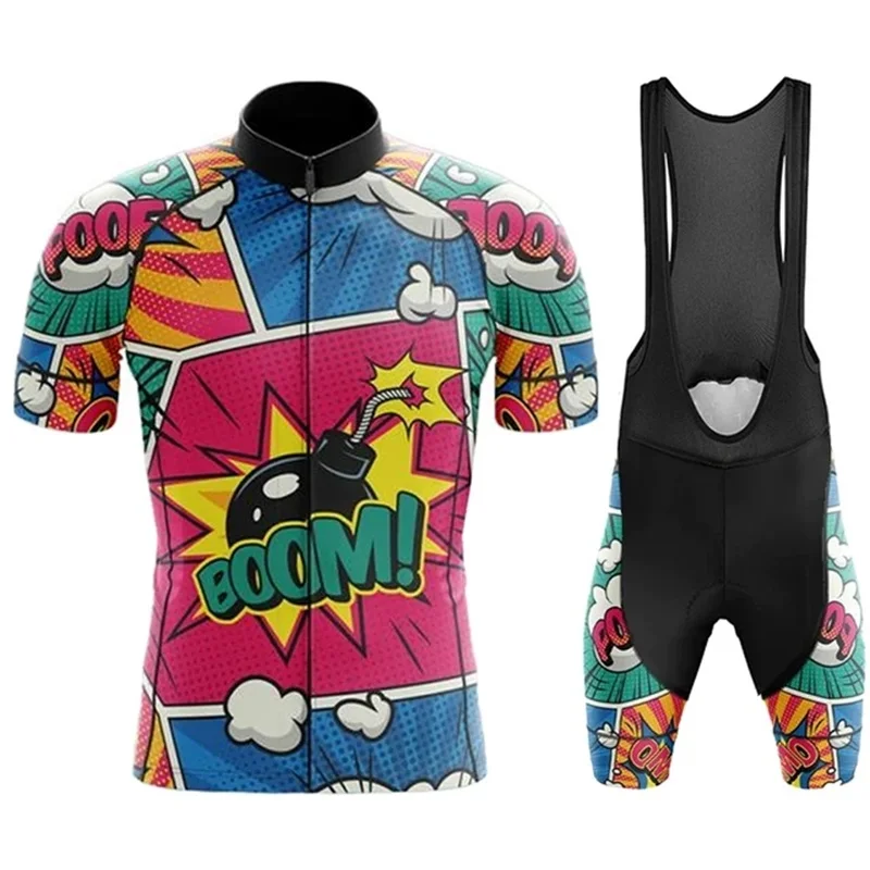 Pro Team Cycling Clothing Man's Summer MTB Bike Suit Short Sleeve Bike Clothes Ropa Ciclismo Hombre Cartoon Cycling Jersey Sets