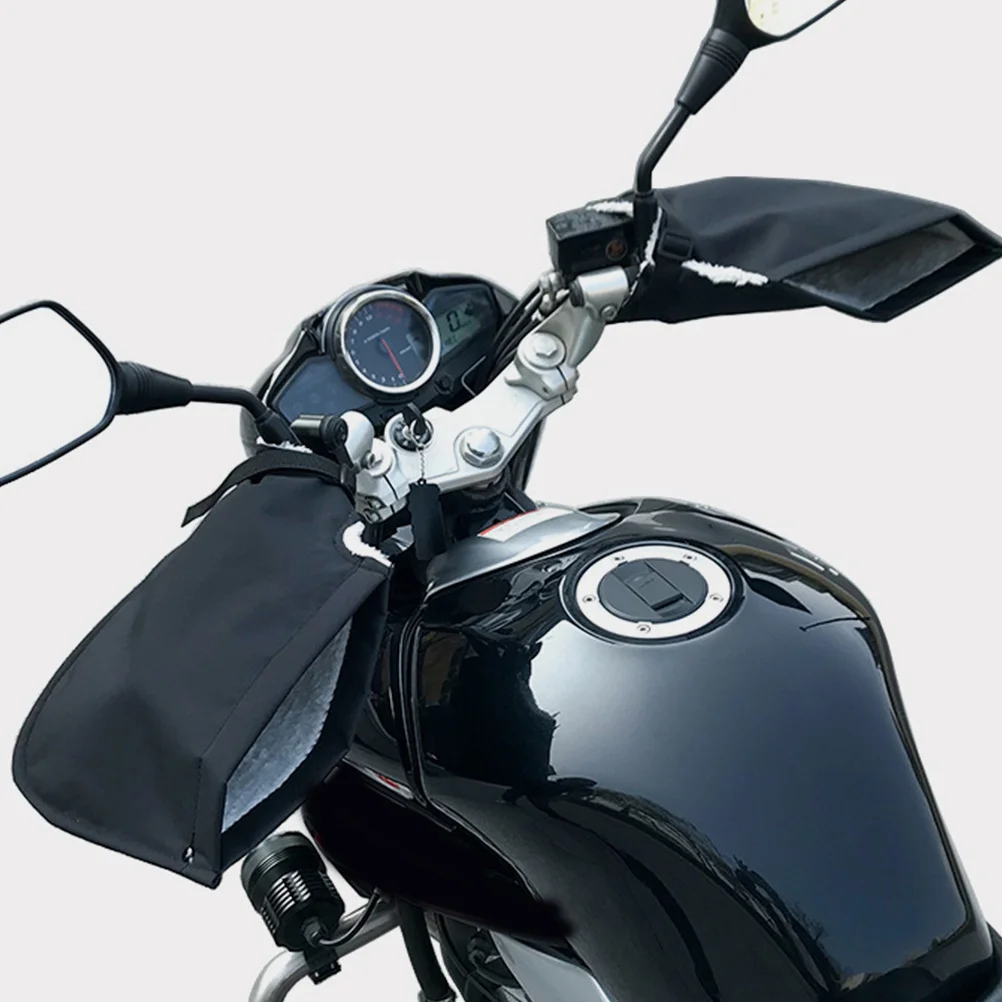 2Pcs Windproof Gloves Thermal Waterproof Oxford Fabric Mittens for Motorcycle Atv Snowmobile Winter Cycling Gear