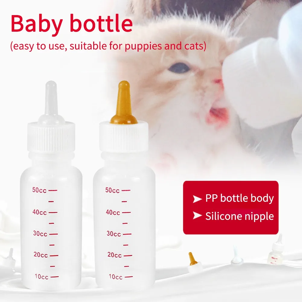 Pet Feeding Bottle Kit with Storage Case Kitten Nursing Bottles Puppy Milk Feeder for Small Animals Newborn Dog and Cat