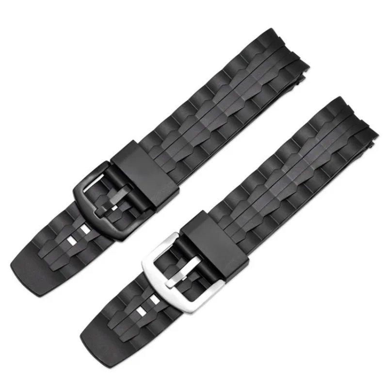 22mm Soft Silicone Watch Band for Casio Edifice EF-550D/535bk Series Steel Needle Buckle Rubber Men\'s Sports Waterproof Strap