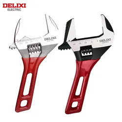 DELIXI ELECTRIC Short Handle Wrench，Big Opening Ratchet wheel Adjustable Bathroom Wrench，for maintainingBathroomPiping Facilitie