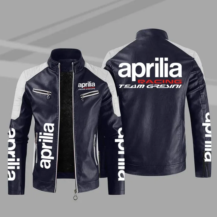 European size velvet Aprilia motorcycle jacket men\'s fashion new motorcycle autumn and winter windproof jacket