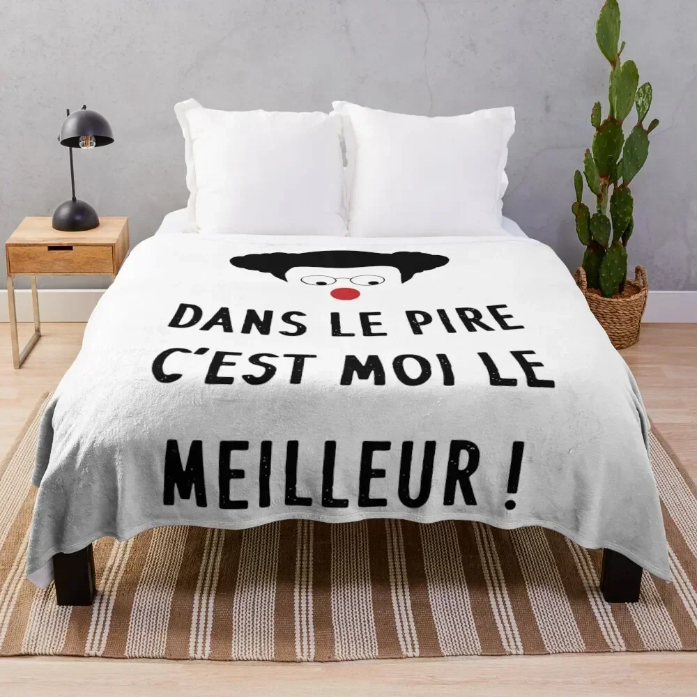 

Coluche - At worst, I'm the best! Comic humor quote Throw Blanket Wrinkle Resistant Lightweight Blanket