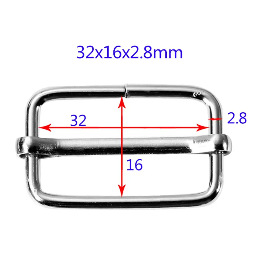 

100 PCS Webbing Straps Slide Buckles Rucksack Chest Belt Metal Roller Pin Ribbon