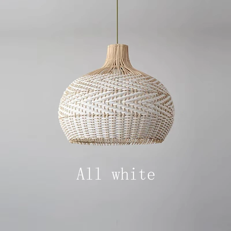 

New Rattan Pendant Lights Creative Color Matching Rattan Lamp Chinese Style Luminaire For Dining Room Restaurant Suspension Lamp