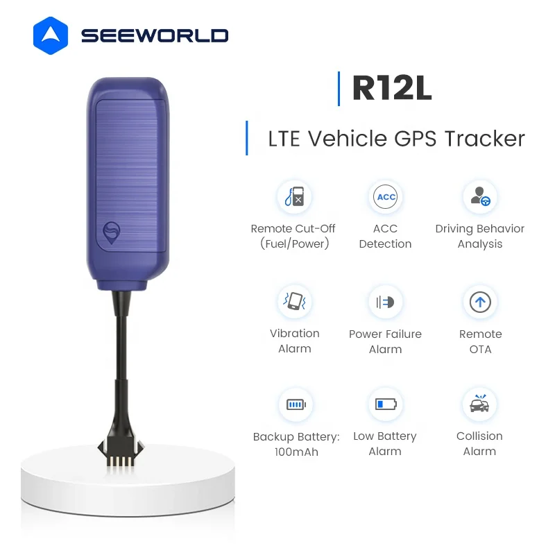 R12L Gps Tracker 4G LTE ACC Status Cut Oil Locator With Open Source Code