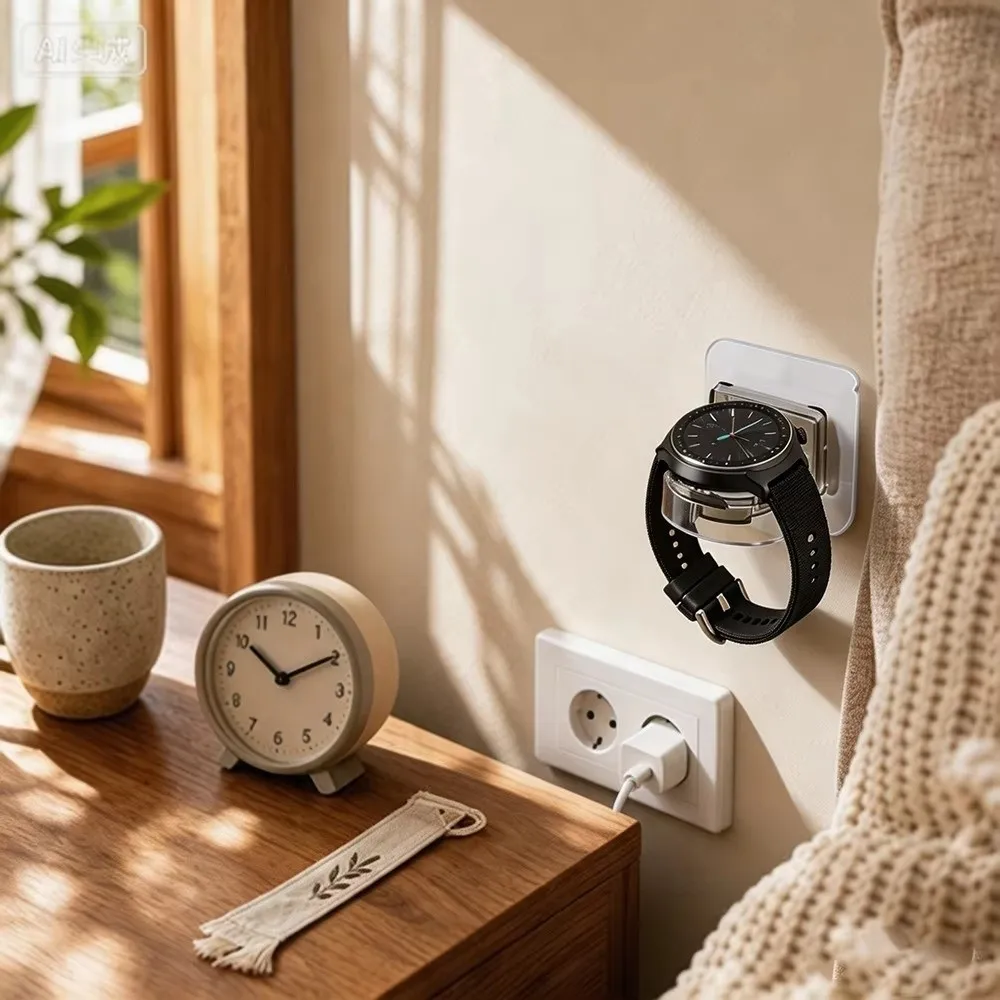 Wall Mounted Watch Charging Stand Multi-Functional Rotating Watch Charging Station Transparent Space Saving Watch Storage Rack