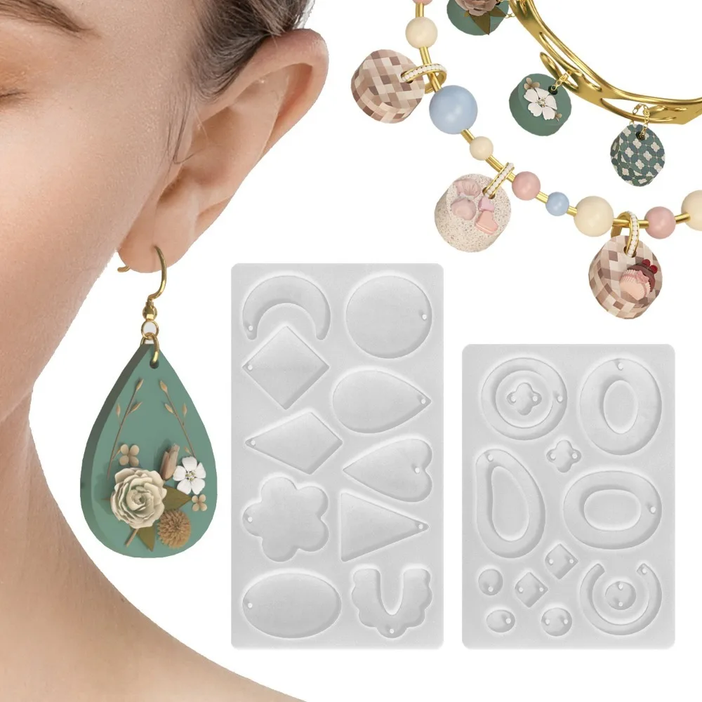 

Earrings Silicone Mold DIY Moon Star Geometric Pendant Keychain Jewelry Making Tools Reusable Customizable Craft Molds