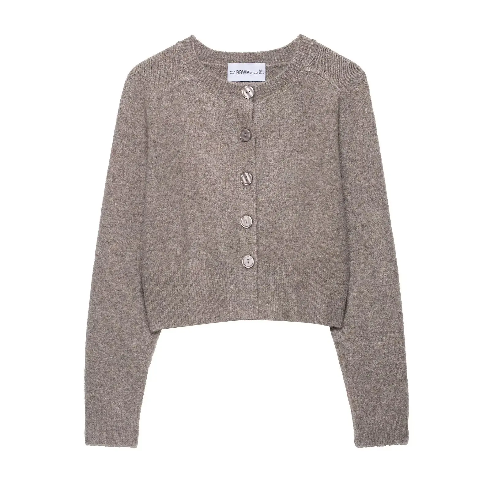 

Осенний свитер, стильный повседневный, с боковым разрезом по подолу и длинными вязаными рукавами, женский вязаный кардиган на пуговицах с v-образным вырезом