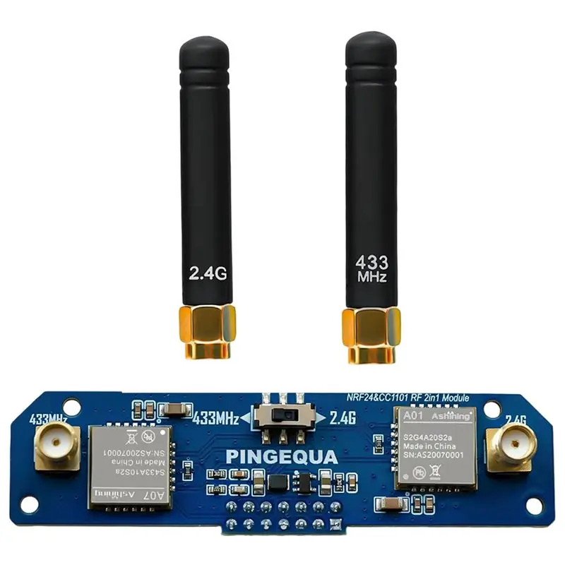 

Двухдиапазонная плата CC1101 RF-модуль ADV NRF24 и двухдиапазонная плата CC1101, улучшенная антенна, стабильный сигнал 2,4G/433M для прошивки Брюса