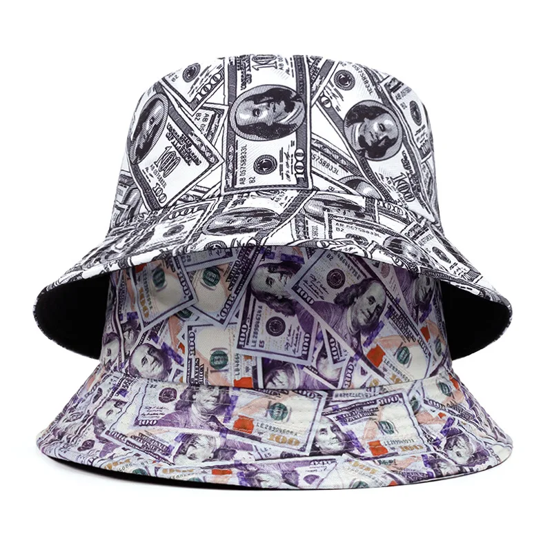 Fisherman Hat New Summer Fashion Banknotes Printed Men and Women Outdoor Sunhat Fashion Sports Hat