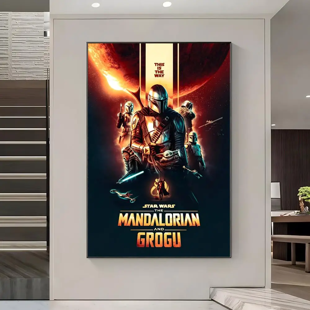 Movie The M-ManDaloRian-N And G-Grogu Poster Poster Artistic Stylish Wall Art For Home Office Bathroom‌ Decor Living