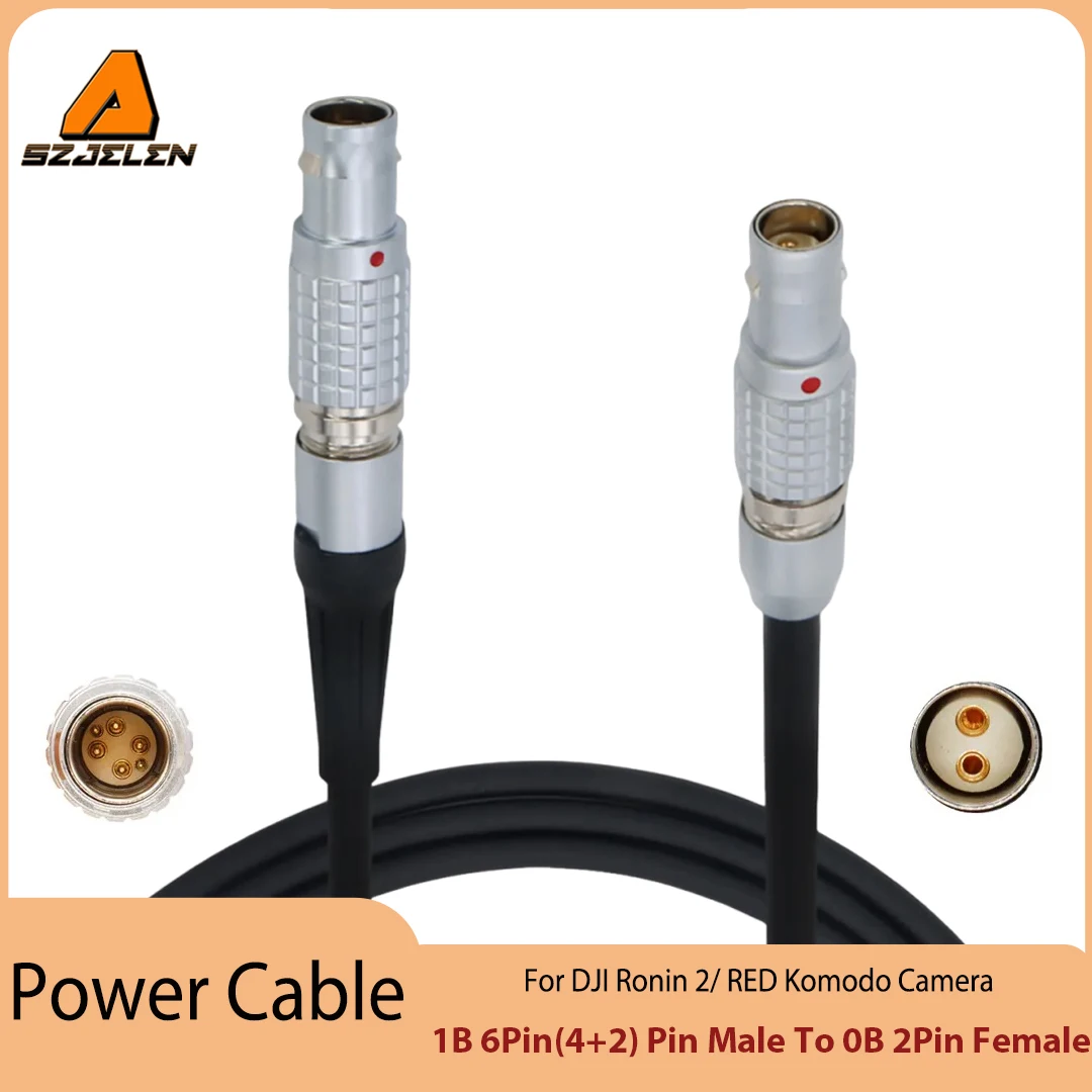 Hot Sale 1B 6Pin(4+2) Male To 0B 2Pin Female Power Cable for DJI Ronin 2,For RED Komodo Camera Power Cord