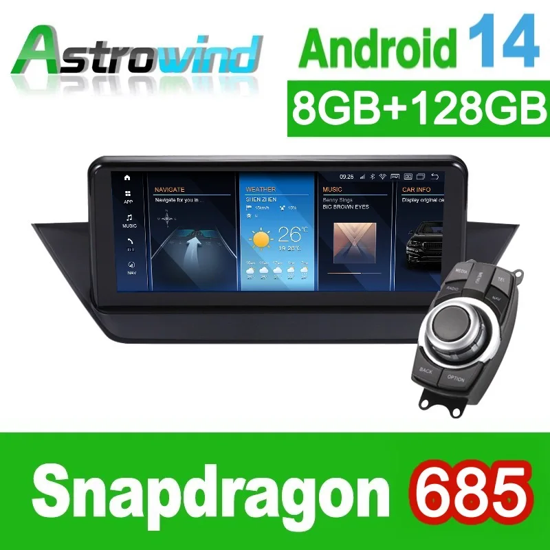 

12.5" 8G RAM Android 14 System Car GPS Navigation Media Stereo Radio ForBMW X1 E84, no original screen, offer idrive