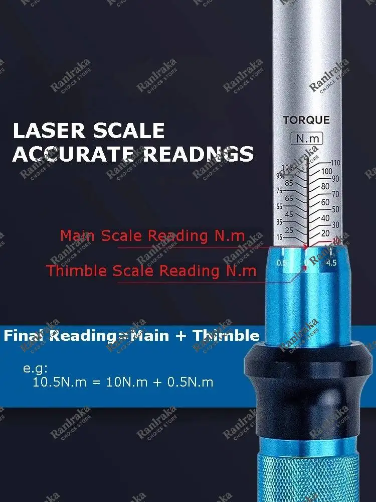 Interchangeable head adjustable high precision bicycle preset spark plug torque wrench ratchet head