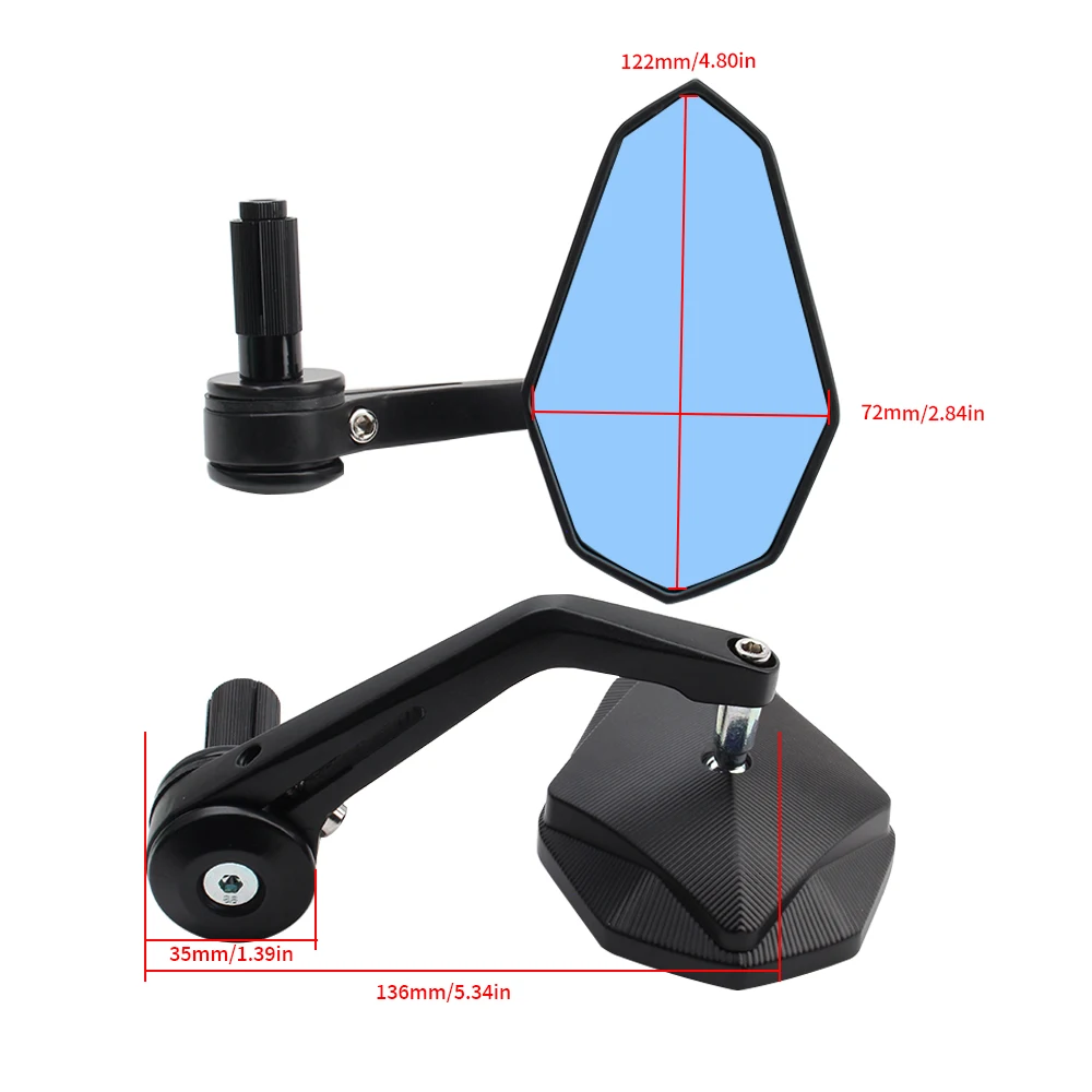 Diamond Shaped Handle Mirror Suitable For 22mm Handle Width Motorcycle Rearview Mirror Motorcycle Universal Accessories image 2