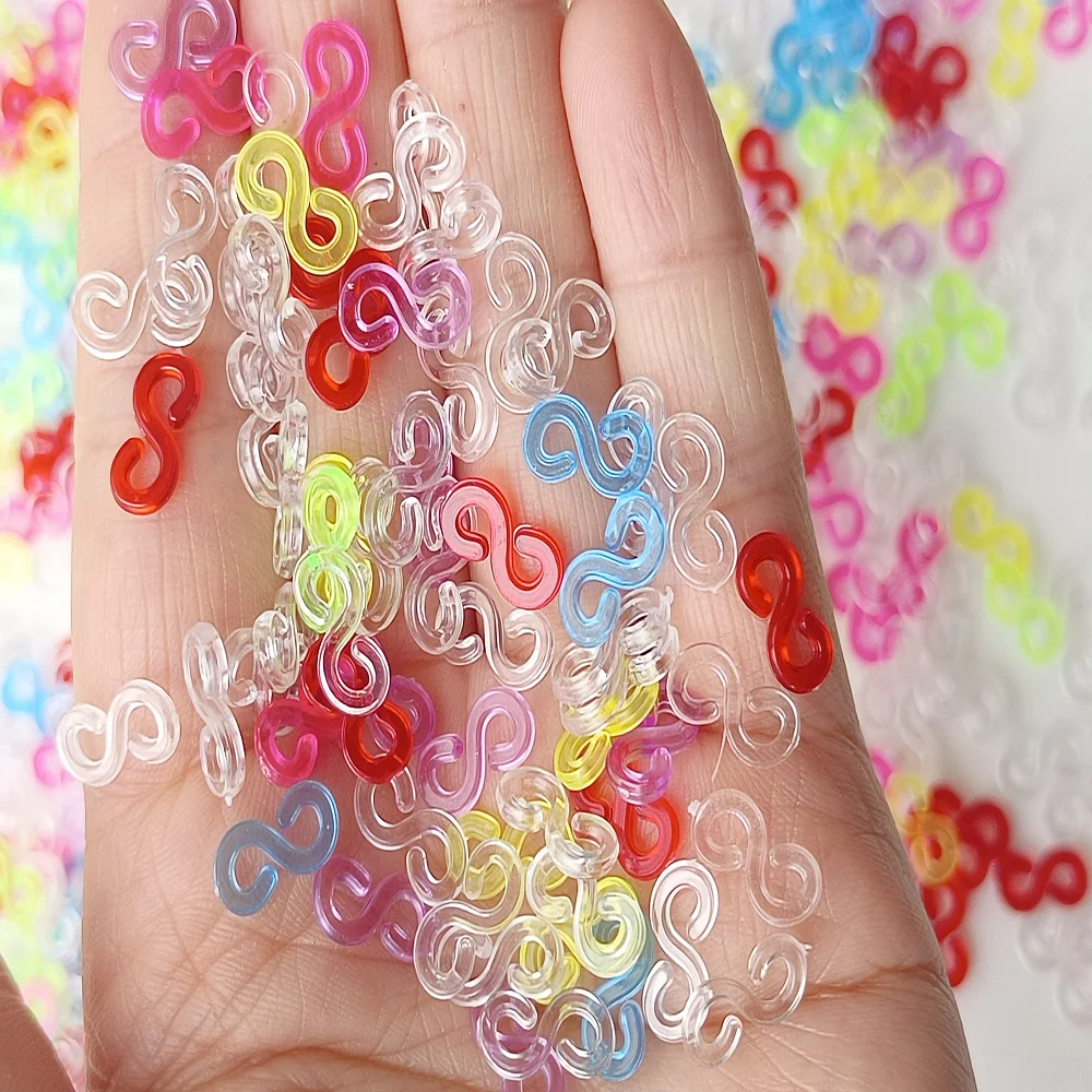 500 Pcs Clips en S & Crochets pour Bandes de Métier à Tisser, Kit de Connecteurs en Caoutchouc, Accessoires de Fabrication de Bracelets et Colliers