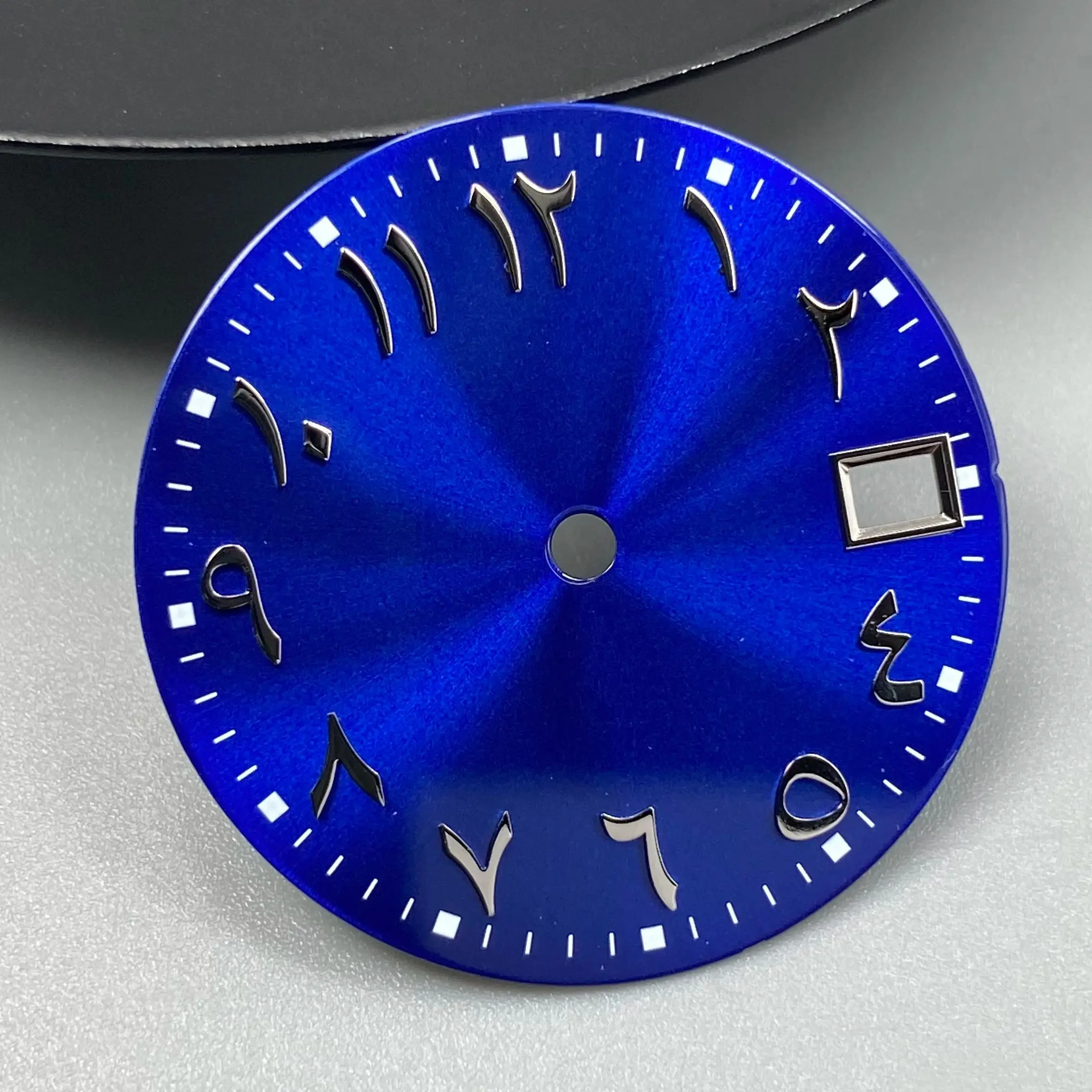 28,5mm Einzel-Datumsanzeige Zifferblatt ohne Logo mit arabischen Ziffern, passend für NH35 NH36 Uhrwerke, Uhrenzubehör, Uhrenreparaturwerkzeug für Seiko Mod Zifferblatt – Detail 7