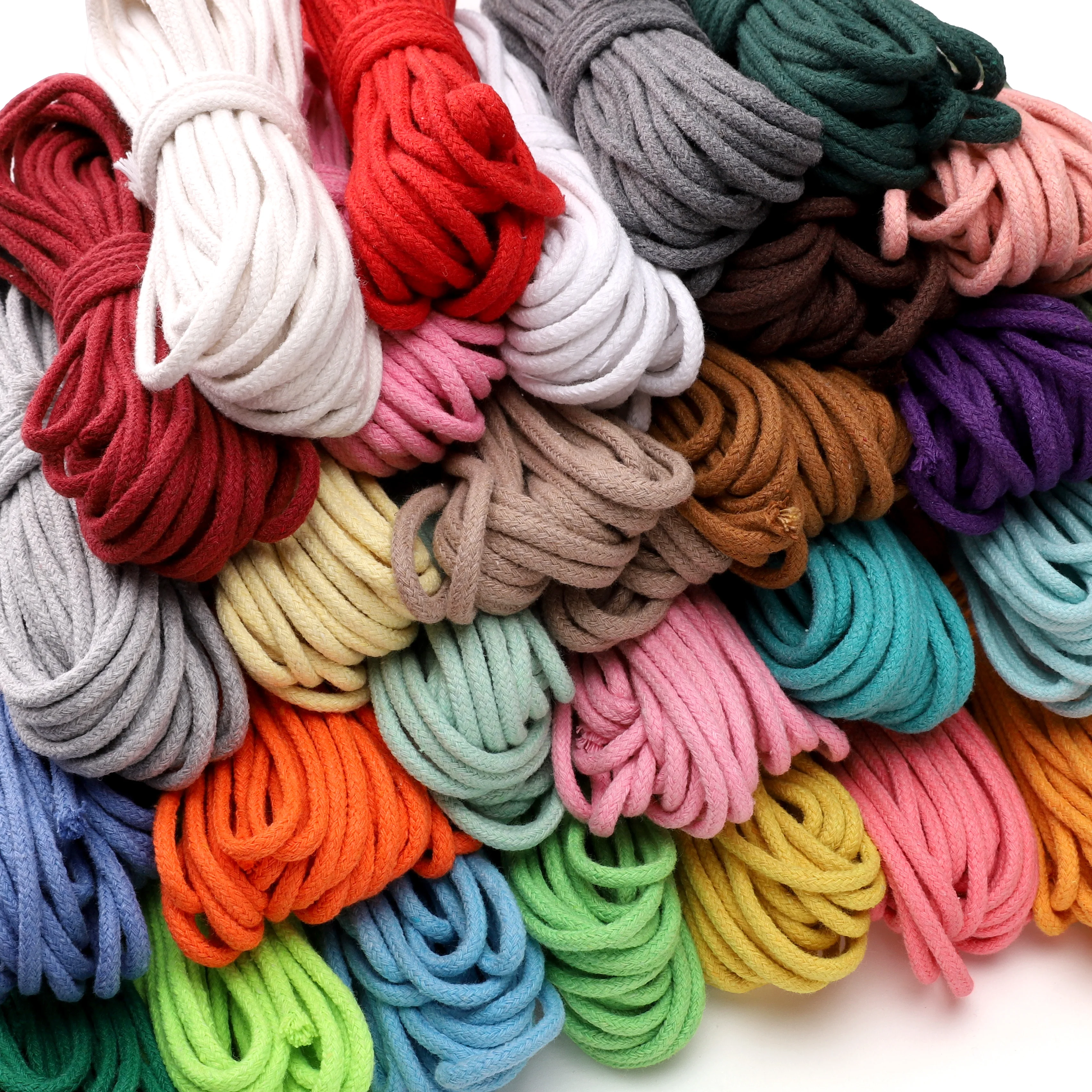 3mm 10m Braided Cotton Cord Multi-use Cotton Rope for DIY Tapestry Clothing Sewing Craft Projects Handicraft Home Supplies