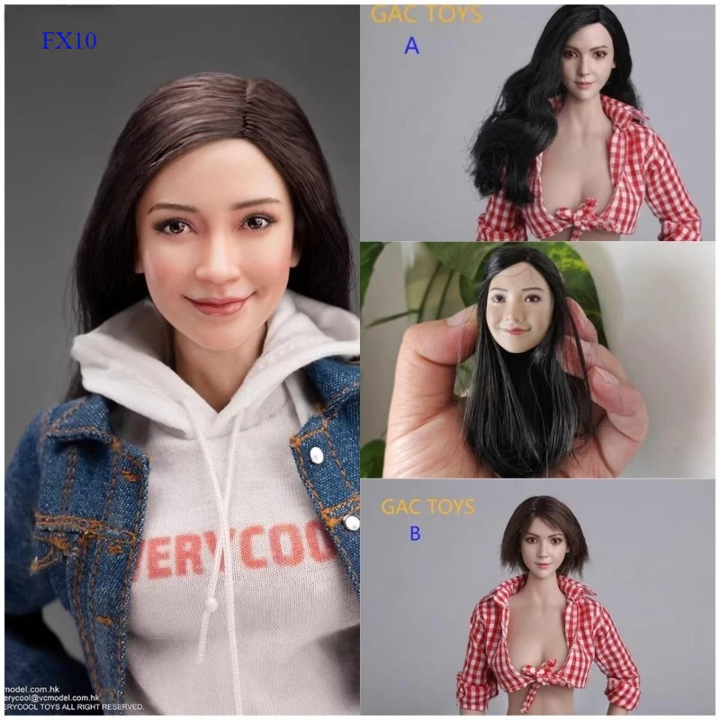 Angelababy หัว Sculpt 1/6 Scale เอเชียความงามหญิงหัวแกะสลักรุ่น GC011 FX10 สําหรับ 12 "Action Figure ตุ๊กตา Body Dress Make Up