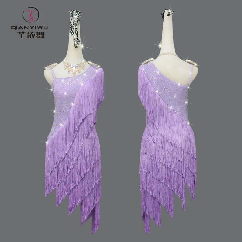 Novo vestido de dança latina sexy roupas das mulheres prática de salão usar cabaré traje de baile senhoras crianças terno meninas palco saia noite