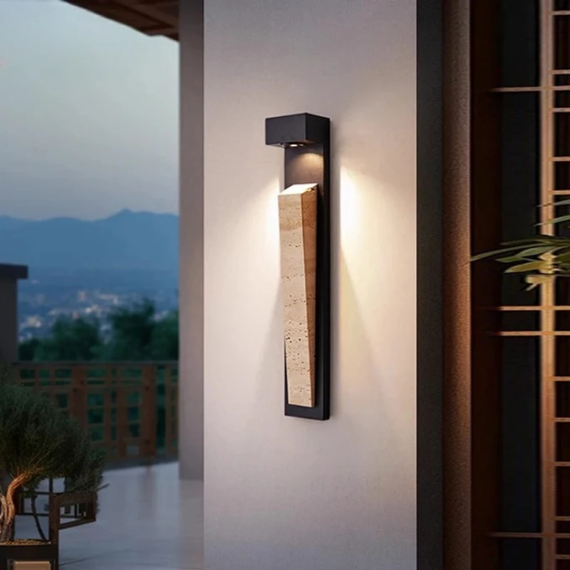 

Водонепроницаемый уличный настенный светильник из натурального камня, IP65, всепогодное освещение для сада, веранды, балкона, виллы и патио