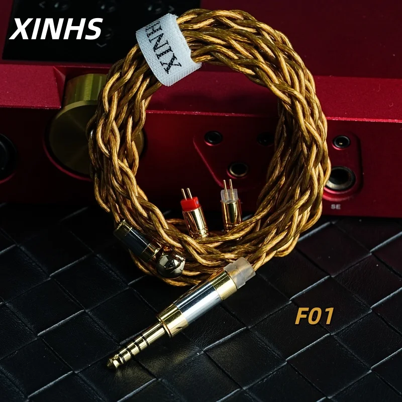 XINHS F01 4-Core Monocrystalline Copper Gold-Plated Litz-Structure Headphone Upgrade Cable 2.5mm/ 3.5mm/4.4mm / 0.78 2Pin /